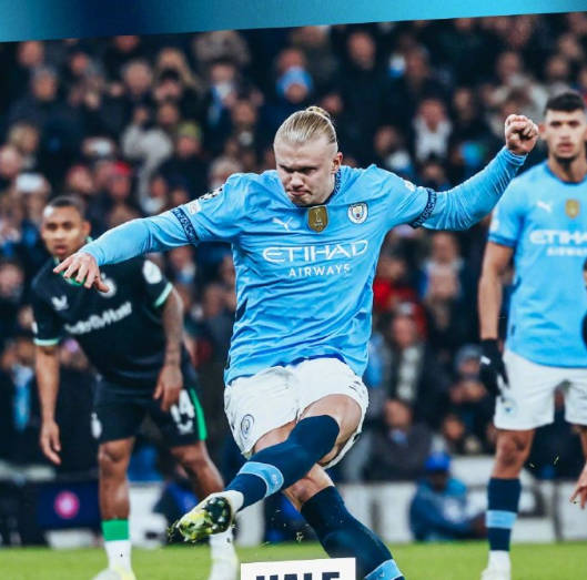 哈兰德双响京多安破门 曼城连丢3球3-3遭绝平