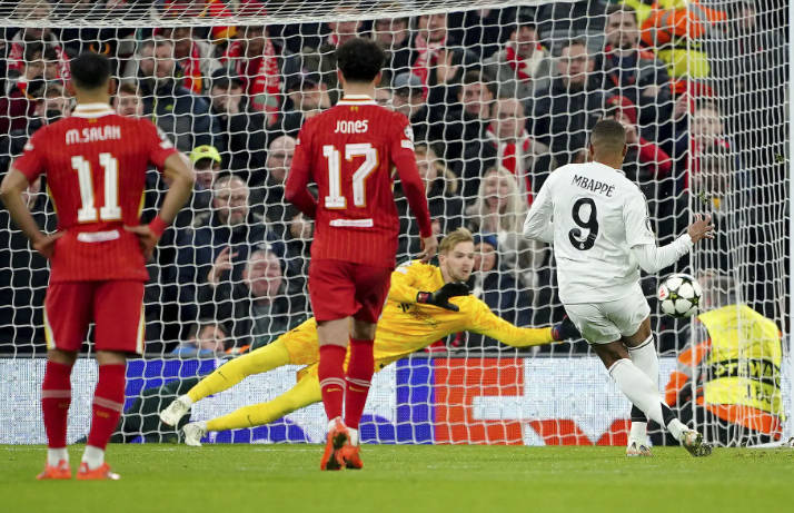 麦卡破门姆巴佩萨拉赫失点 利物浦2-0皇马全胜领跑 