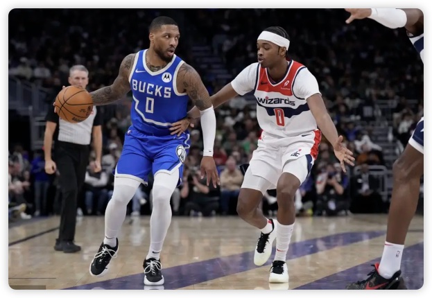 字母哥42+12+11利拉德25+10 雄鹿送奇才14连败