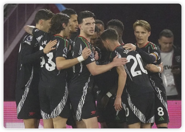 半场轰7球!萨卡造4球厄德高破门 阿森纳5-2西汉姆