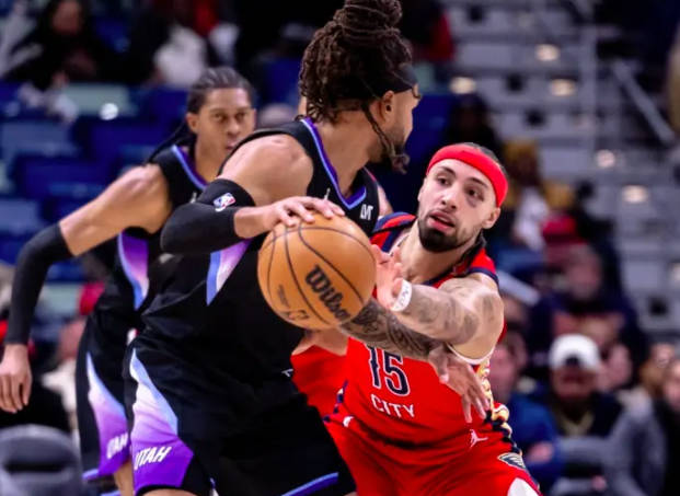 CJ爆砍45+8穆雷26+11+9 垫底大战鹈鹕险胜爵士