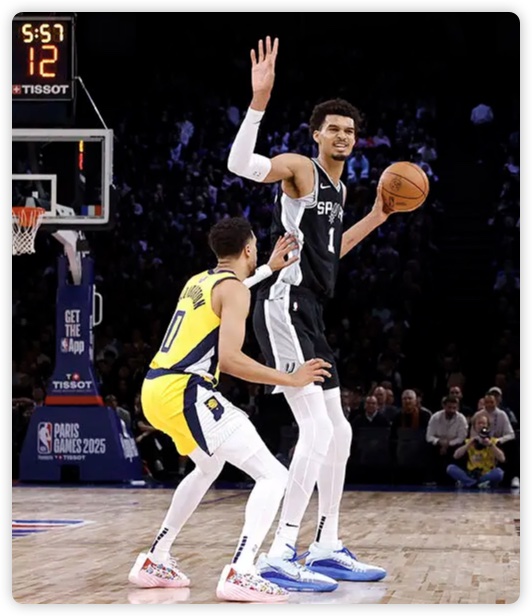 文班30+11+6哈里伯顿13分 巴黎赛马刺大胜步行者