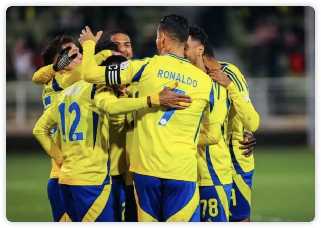 利雅得胜利2-1布赖代先锋距榜首5分 C罗传射奥塔维奥中楣