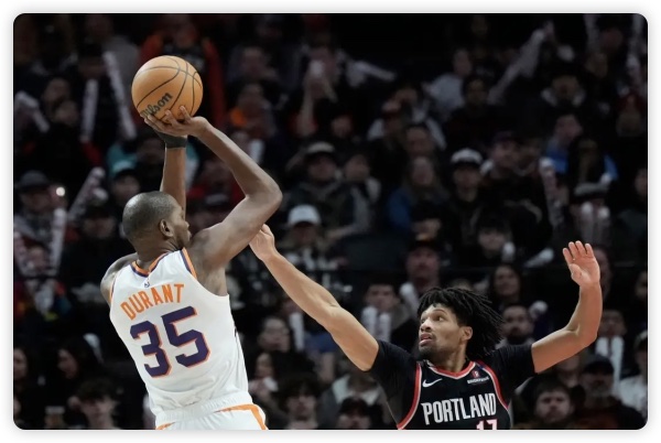 卡马拉18+10布克空砍37分 开拓者127-108战胜太阳 