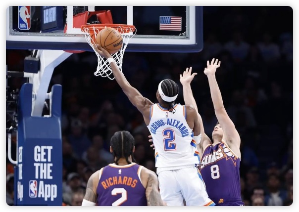 亚历山大爆砍50+8比尔25分 杜兰特缺阵雷霆大胜太阳