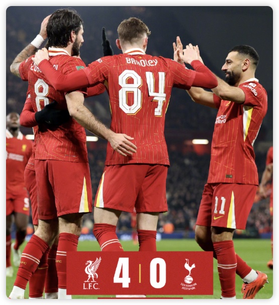 萨拉赫传射范迪克破门 利物浦4-0热刺晋级决赛 