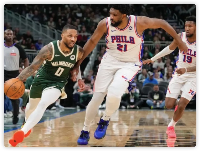 马克西39分恩比德27+12 利拉德43+8雄鹿送76人3连败