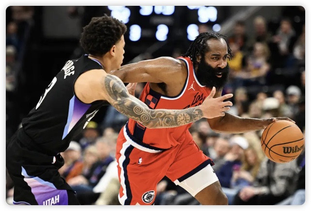 哈登32+10+7鲍威尔41 快船加时击败爵士取3连胜