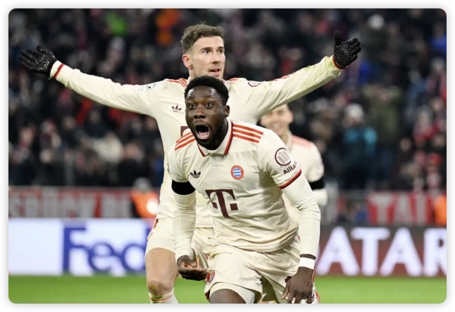 阿方索-戴维斯补时绝杀 拜仁总分3-2险胜晋级