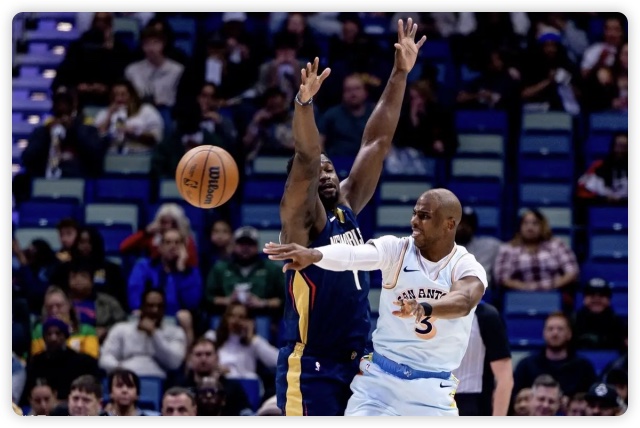 锡安22+9麦科勒姆12分 鹈鹕主场轻取马刺