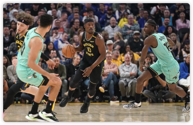 三节打卡！库里15+6 巴特勒6+8 勇士7人上双大胜黄蜂近7战6胜