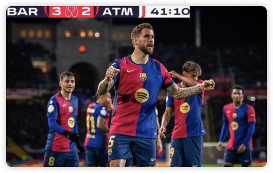 小蜘蛛格刀闪袭瑟洛特绝平 巴萨首回合4-4马竞 