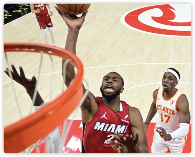 希罗24+10吹杨低迷 阿德巴约20分热火大胜老鹰