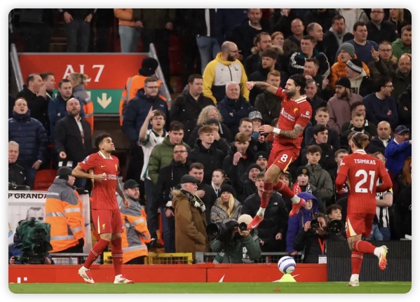 索博破门麦卡建功 利物浦2-0纽卡联赛24轮不败13分领跑