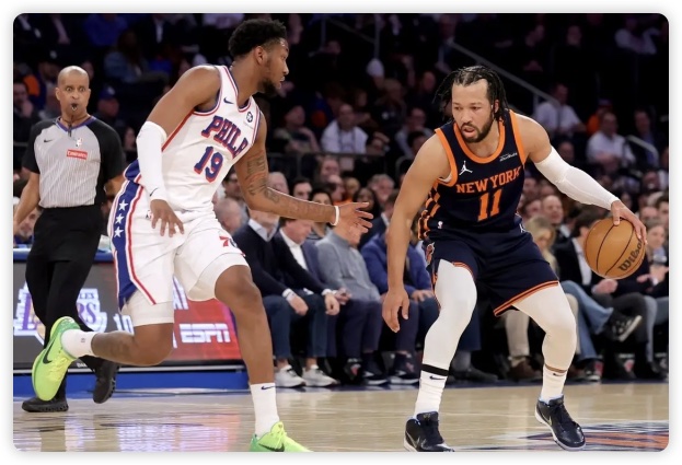 布伦森34+7唐斯大帝缺阵 76人不敌尼克斯惨遭9连败 