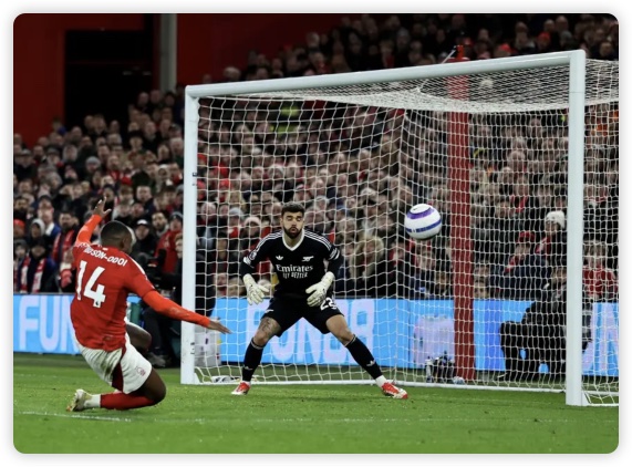 卡拉菲奥里中柱 阿森纳0-0诺丁汉森林两轮不胜 