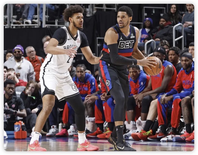 比斯利遭驱逐杜伦18+11 坎宁安15+9活塞送篮网4连败 