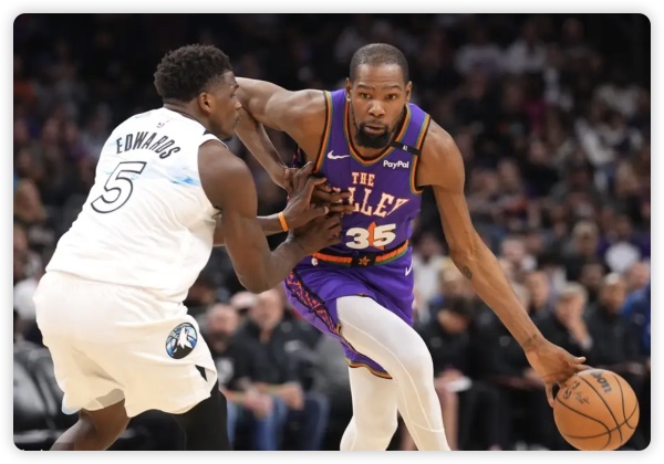 杜兰特26+10+4爱德华兹44分 太阳不敌森林狼