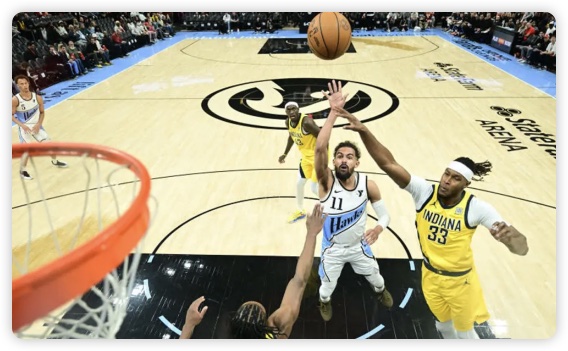 老鹰拒20分逆转险胜步行者 特雷杨36+8制胜罚球马瑟林30分