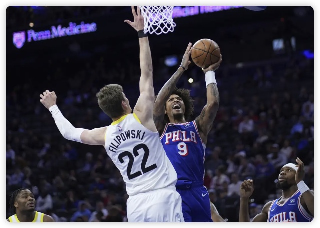 格兰姆斯25+6菲利波夫斯基25 76人拒绝逆转险胜爵士 