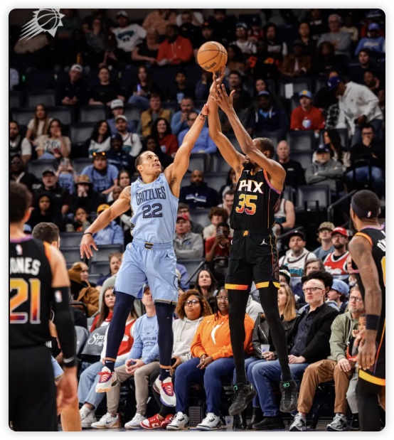 莫兰特29+12 杜兰特35分&失绝杀 布克26+9 灰熊4-0横扫太阳