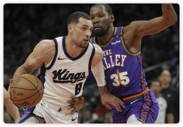 小萨复出空砍三双布克22+13 杜兰特22+6太阳胜国王