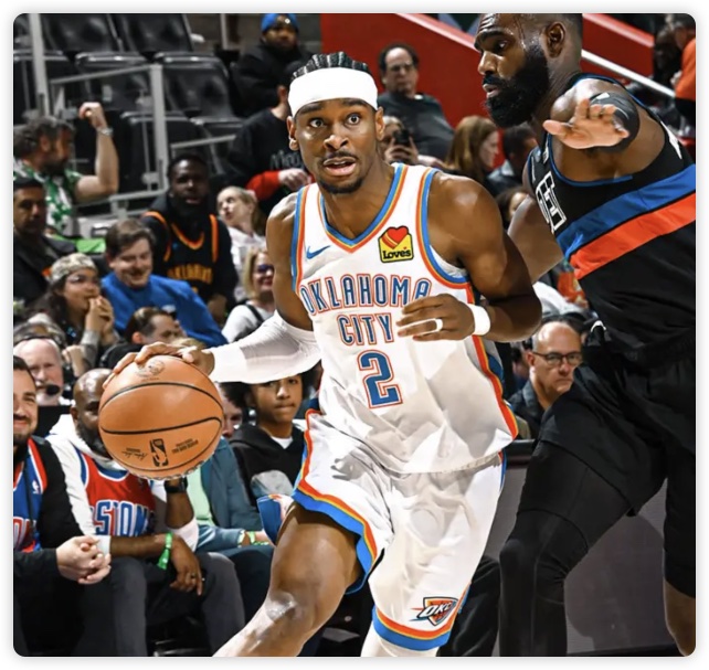 亚历山大46+4+6华莱士20分 雷霆擒活塞2连胜