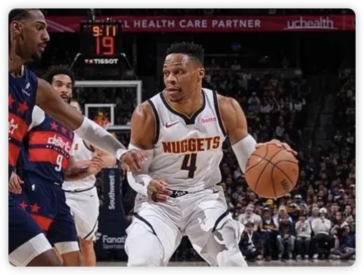 约基奇40+13+9威少22+11 掘金4人20+惜败奇才