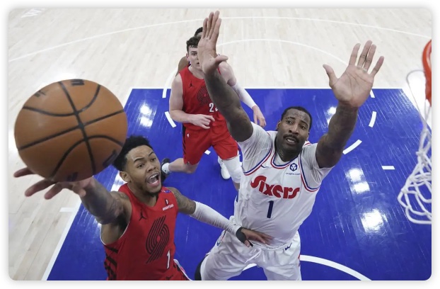 小西蒙斯22分珀尔特尔19+8 卡马拉21+7开拓者胜猛龙