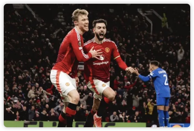 霍伊伦加纳乔破荒B费1射2传 曼联3-0轻取莱斯特城 