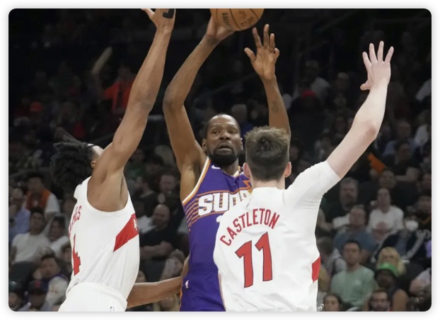 布克27+6 杜兰特14分 太阳6人上双40分大胜猛龙