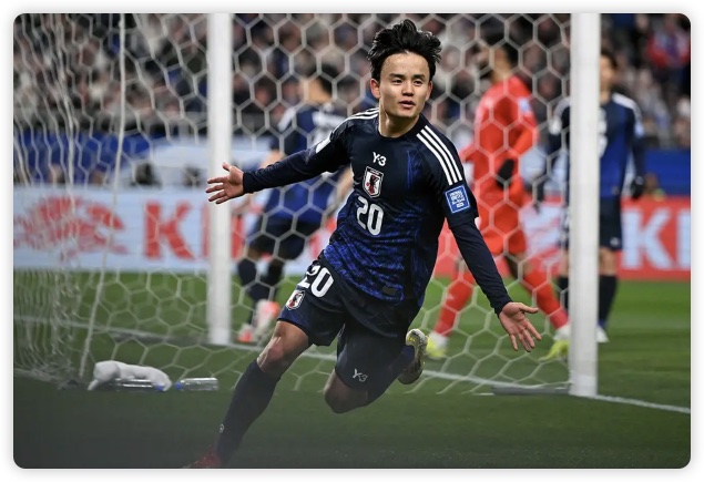 日本2-0巴林提前晋级世界杯 久保建英传射建功日本6胜1平轰24球
