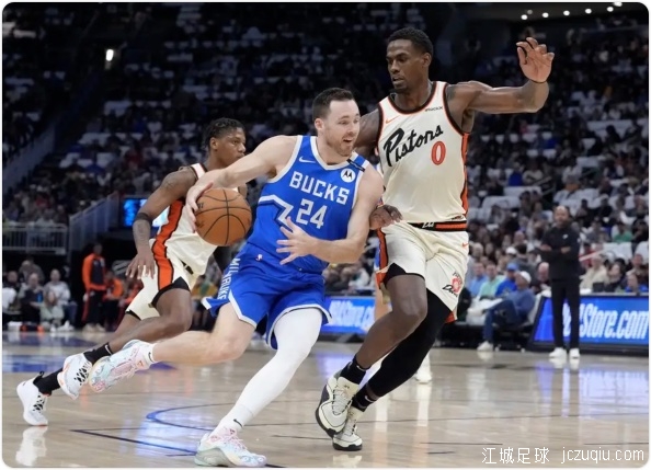康诺顿43+11比斯利23分 字母哥缺阵雄鹿胜活塞