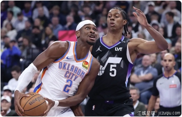 翻了50分!雷霆8人上双大胜爵士豪取8连胜 亚历山大31+8